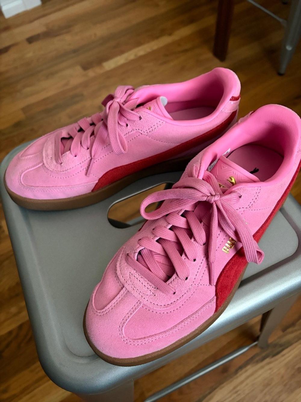 Puma Pink and Red Suede Women’s Sneakers
